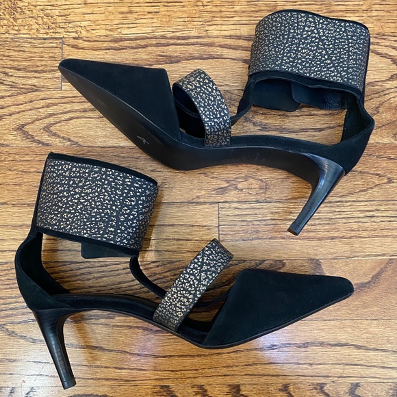 Tibi Black Liya Leather Ankle Strap Pumps - Picture 6 of 9